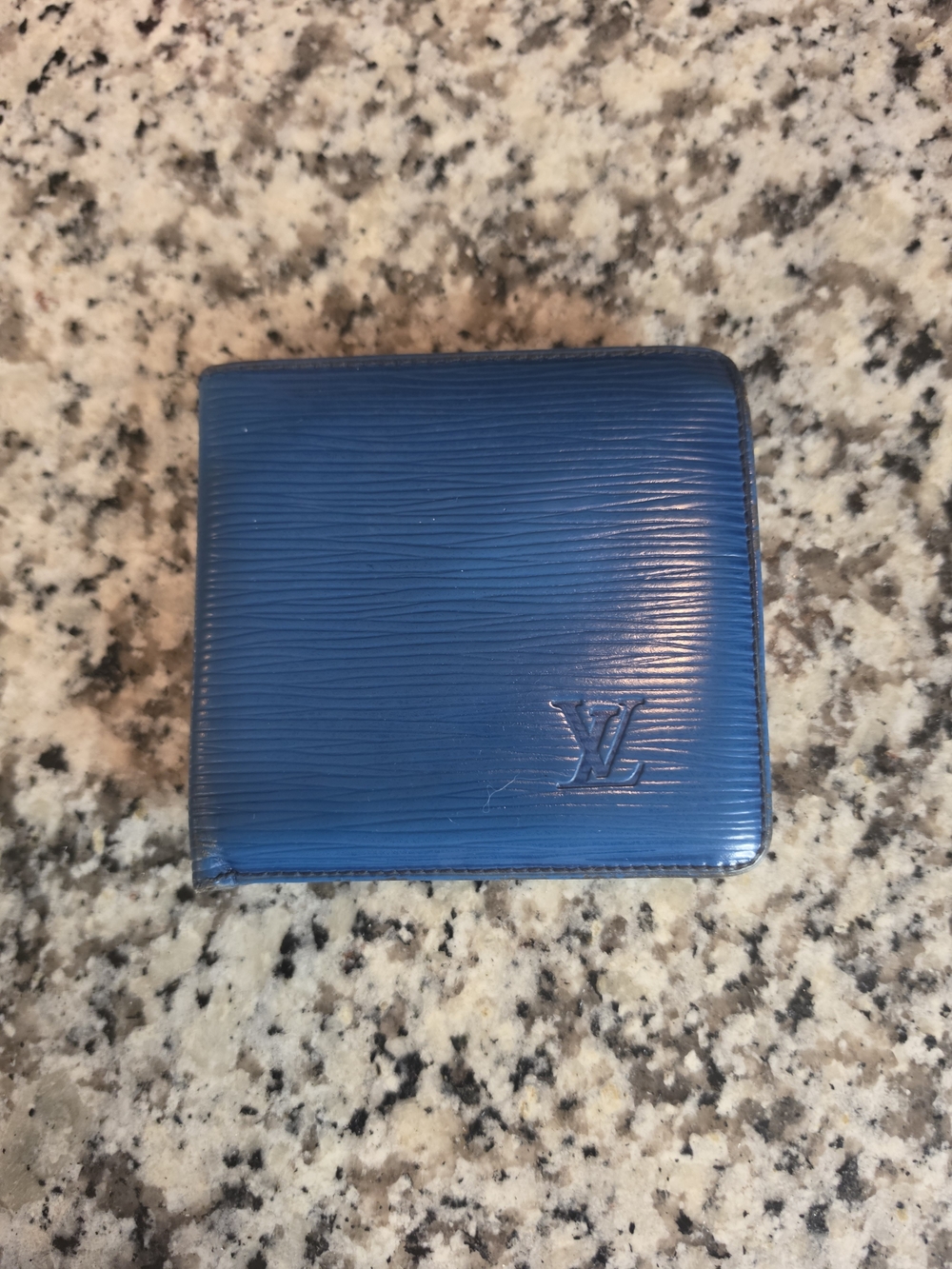 Louis Vuitton Blue Epi Leather Money Clip Wallet